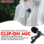 Professional Omnidirectional Lavalier Microphone 3.5mm Clip-On Lapel Mic for Smartphone DSLR Camera PC Interview Video Camcorders Audio Recorder -2 Pieces