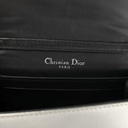 Metallic Patent Micro-Cannage Baby Diorama Flap Bag Silver