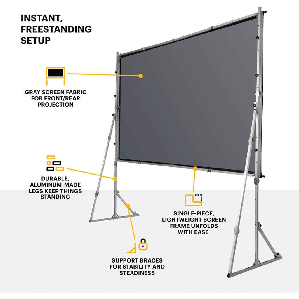Kodak 120" Dual Portable Projector Screen with Stand and Carry Case