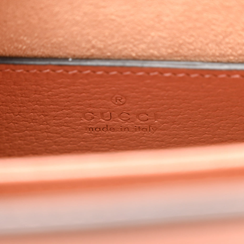 Monogram Textured Dollar Calfskin Small Ophidia Chain Shoulder Bag Cloche Rose Pink