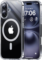 Entronix [Magnetic] Case Compatible with iPhone 16 - [Hard Back] Thick Clear