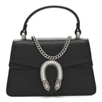 Dollar Calfskin Crystal Mini Dionysus Top Handle Bag Black Crystal