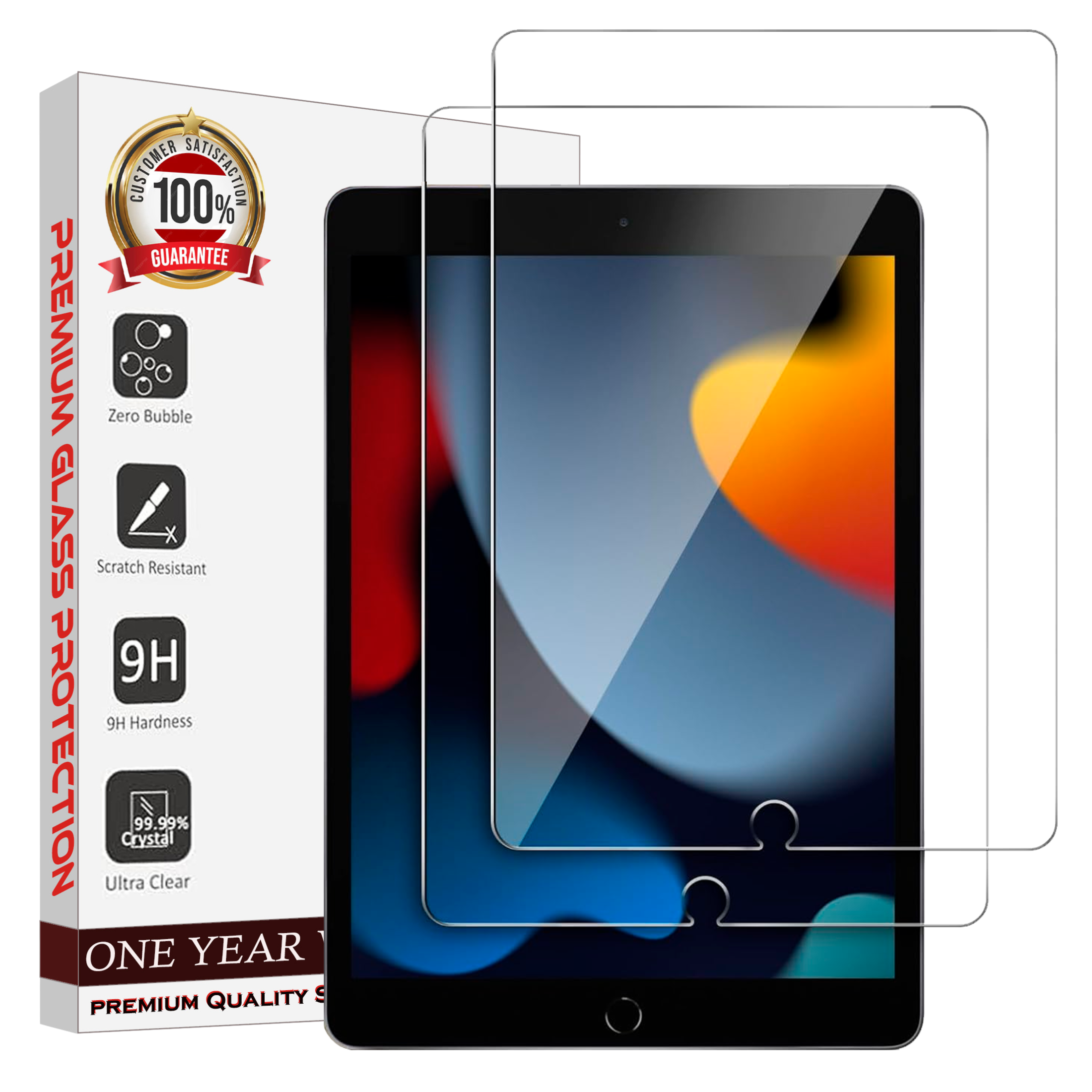 Entronix Clear Screen Protector Compatible with iPad 10.2" (9/8/7th Gen) - 2-Piece Combo
