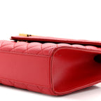 Grain De Poudre Textured Mixed Matelasse Triquilt Medium Monogram Satchel New Red