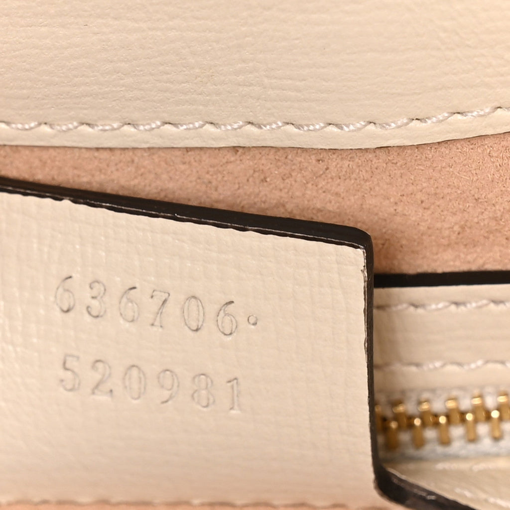 GG Supreme Monogram Azalea Calfskin Web Small Jackie 1961 Hobo Beige Ebony Mystic White