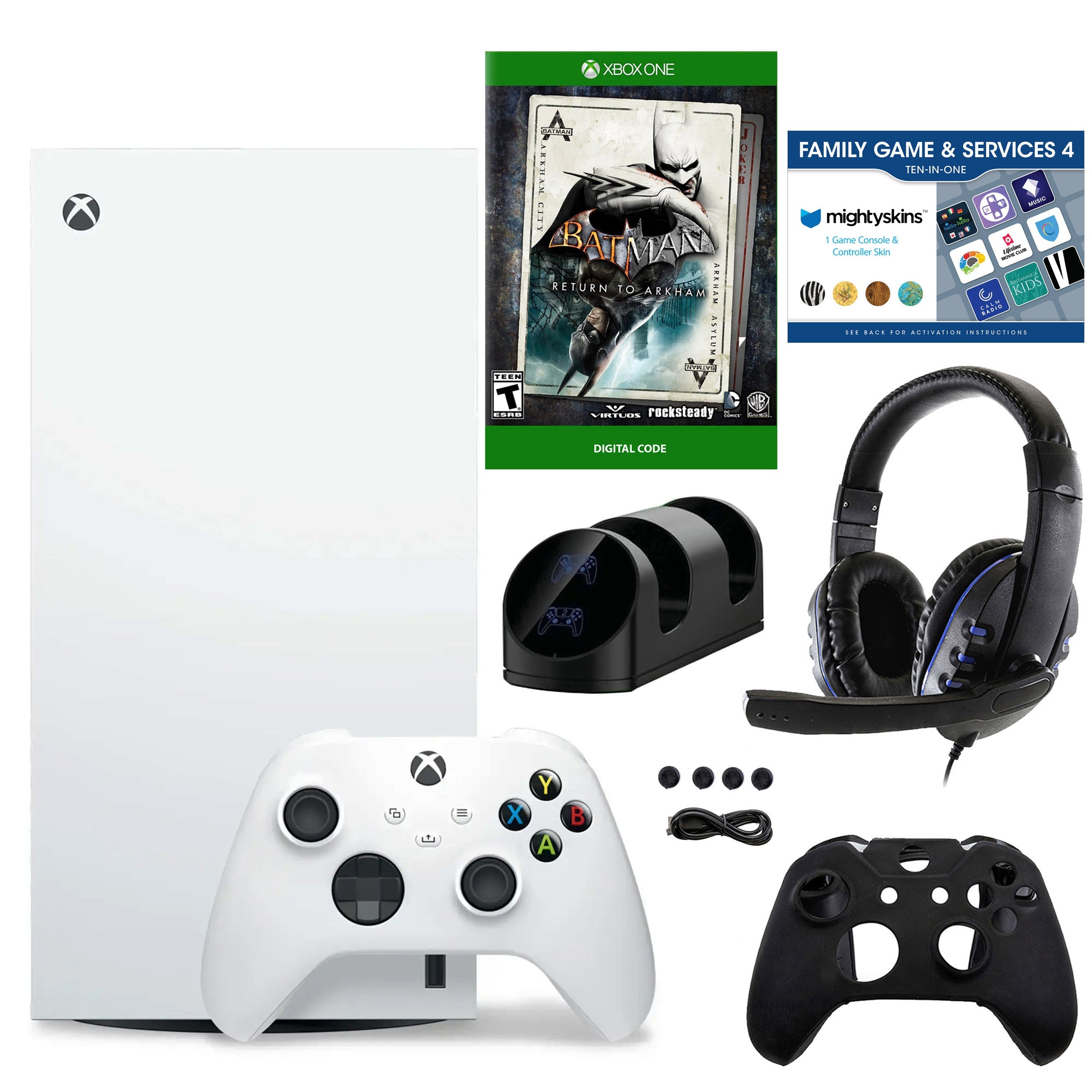Xbox Series X Digital White Console with Return to Arkham Game & Accessories Kit
