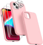 Entronix Bundle Compatible with iPhone 13 - Liquid Silicone Case, 2 Clear Screen Protector & 2 Camera Lens Protectors