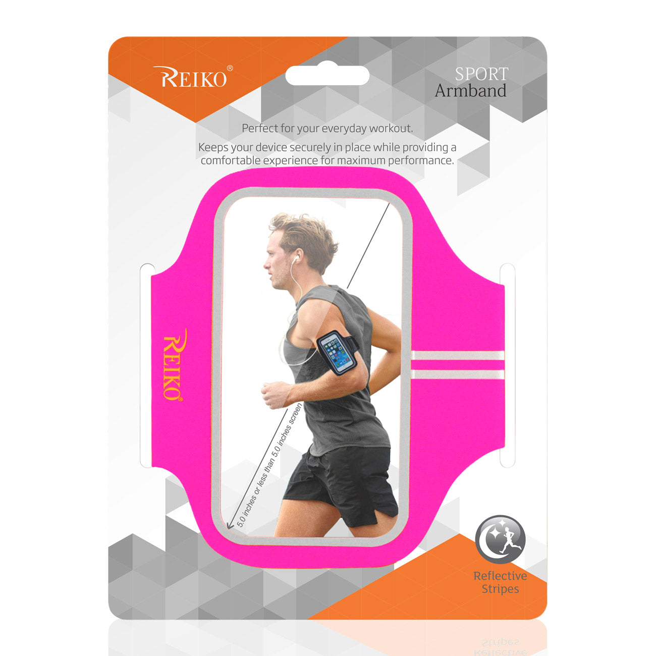 Reiko Running Sports Armband For Iphone 7/ 6/ 6S Or 5 Inches Device In Pink (5X5 Inches)