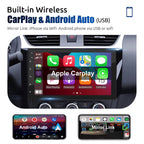 10" 2 DIN Android 14 Car Stereo, CarPlay, Android Auto, GPS Navigation, Bluetooth, FM RDS Radio, Wi-Fi, and Touchscreen Integration with Camera