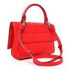 Calfskin Star Quilted Mini Shark Lock Satchel Medium Red
