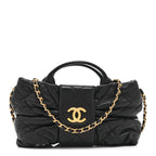 Lambskin Quilted Mini Bow Bag Black