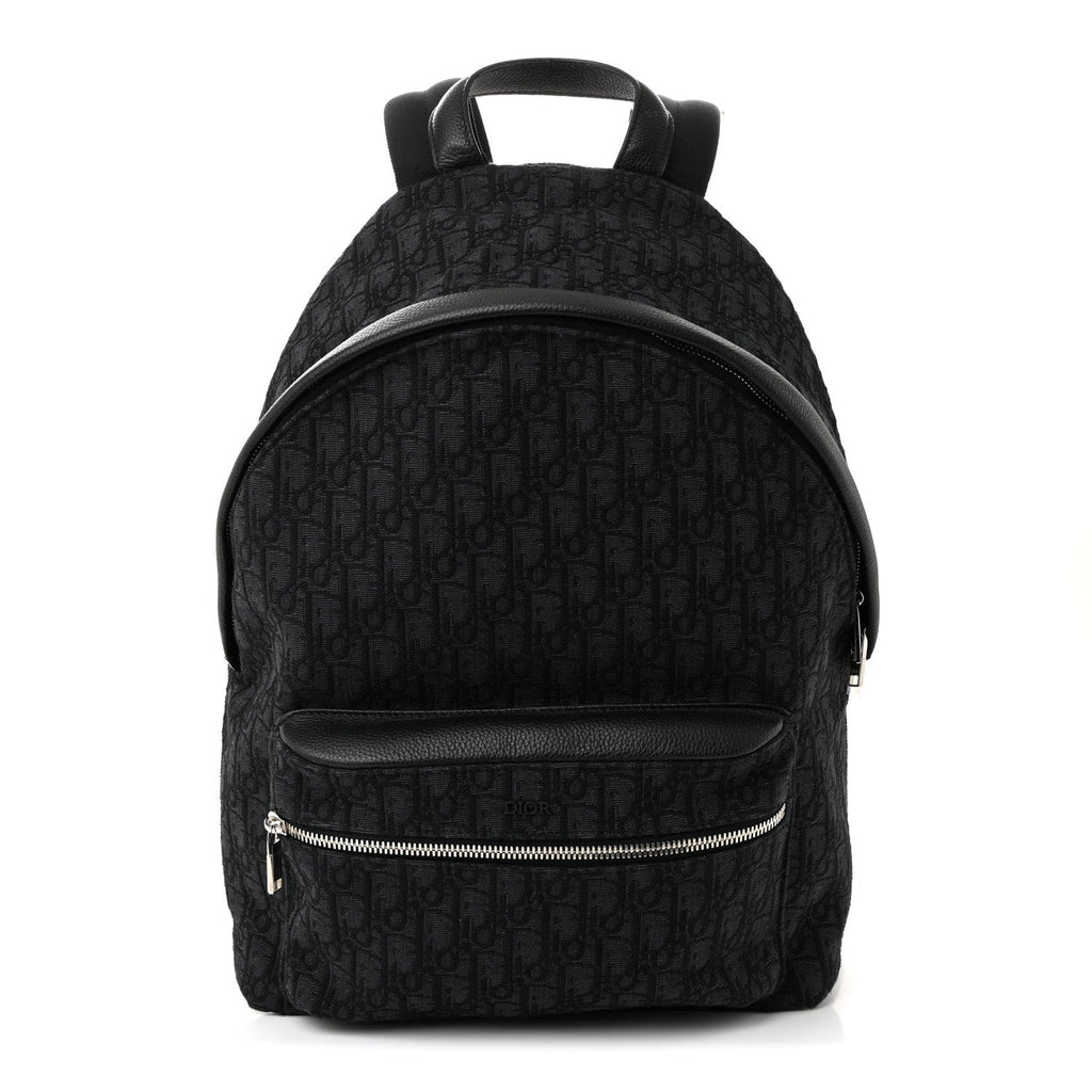 Oblique Calfskin Rider Backpack Black