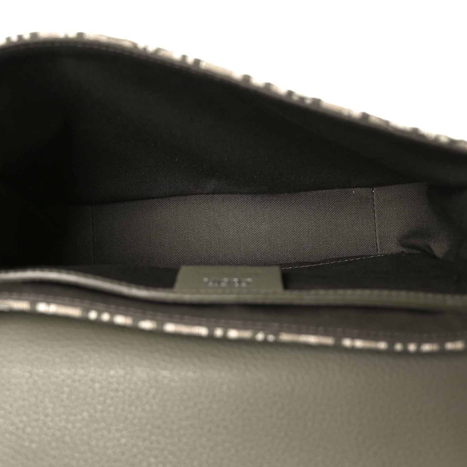 Oblique Jacquard Grained Calfskin Small Saddle Messenger Bag With Flap Green