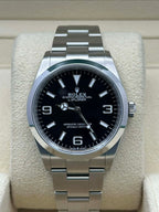 Rolex Stainless Steel Oyster Perpetual Explorer - Black Dial - Oyster Bracelet - 124270