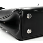Natural Smooth Calfskin Mini Rodeo Top Handle Handbag Black