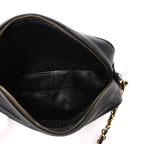 Lambskin Quilted CC Tassel Camera Case Black