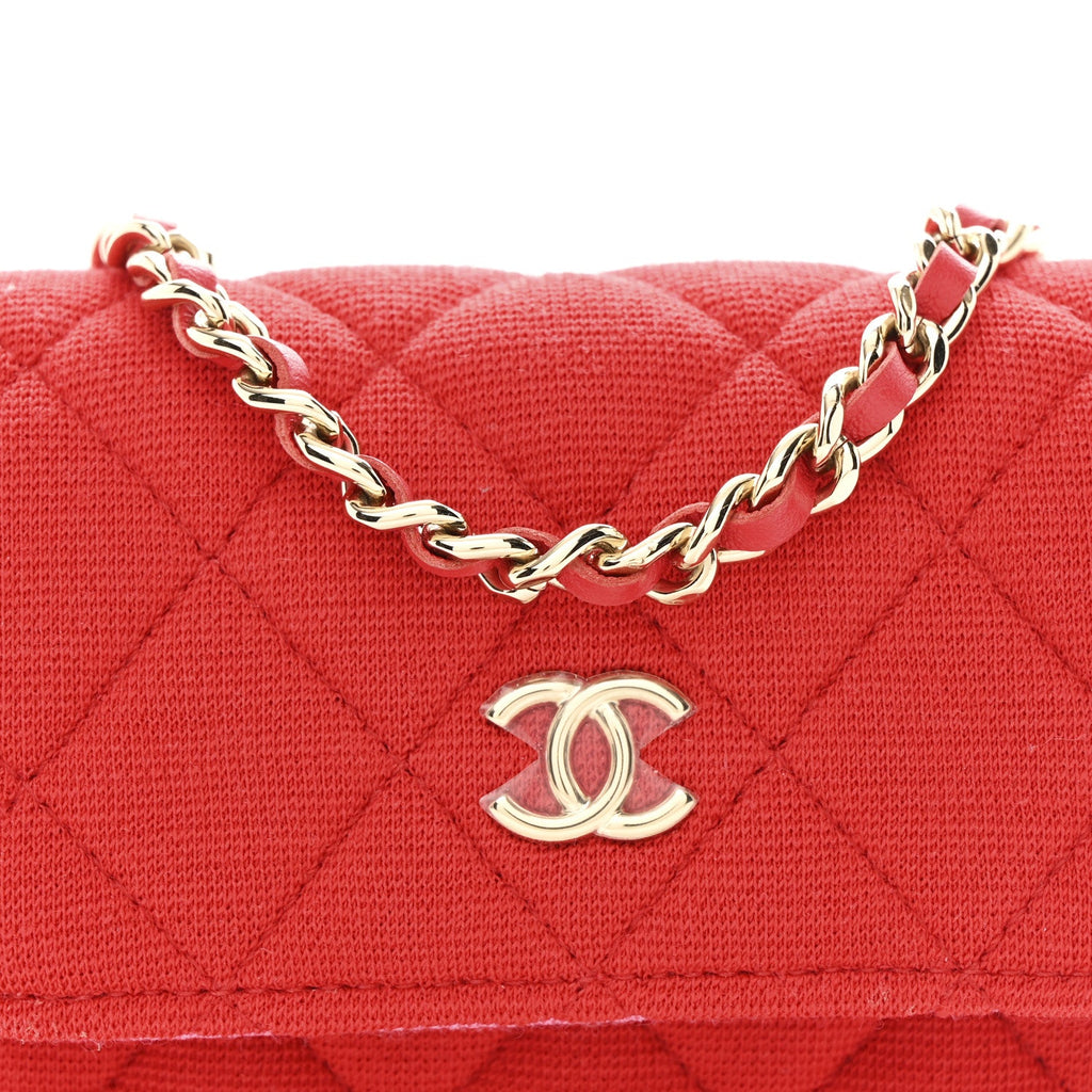 Jersey Quilted Micro Mini Flap Red