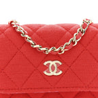 Jersey Quilted Micro Mini Flap Red