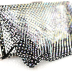 Mesh Crystal Medium Fanny Shoulder Bag Black
