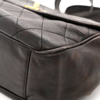 Lambskin Quilted Flap Shoulder Bag Black
