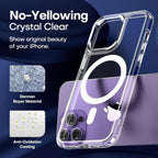 Entronix Bundle Compatible with iPhone 15 Pro - [Magnetic] Clear Case, 2 Clear Screen Protectors & 1 Metallic Camera Lens Protector
