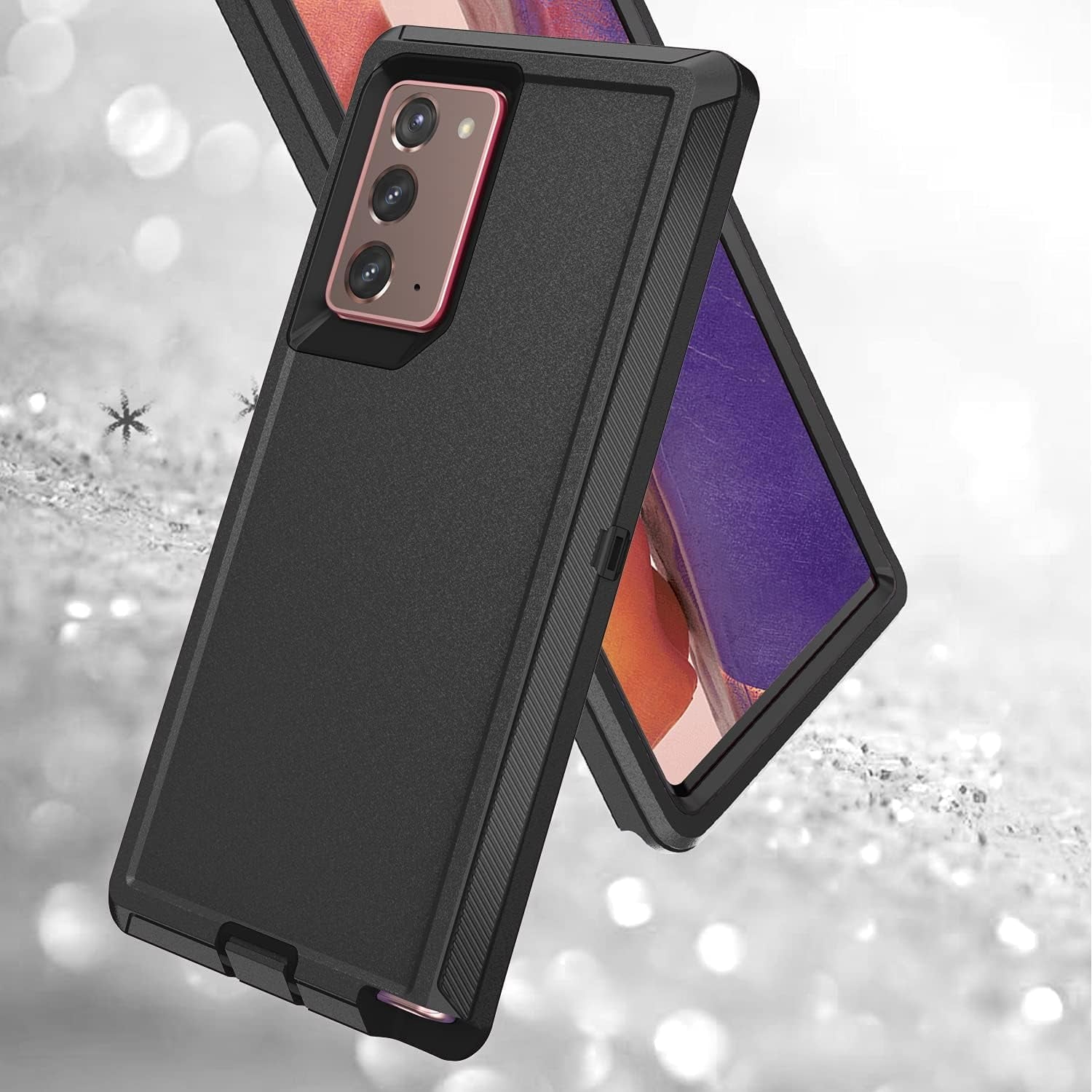 Entronix Bundle Compatible with Galaxy Note 10 - Heavy Duty Case & 2 Clear Screen Protectors