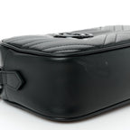 Calfskin Matelasse Monochrome Small GG Marmont Chain Shoulder Bag Black