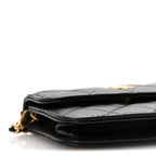 Lambskin Quilted Pearl Crush Flap With Chain Black