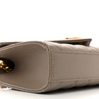 Grain De Poudre Textured Mixed Matelasse Triquilt Small Monogram Satchel Greyish Brown