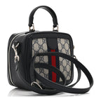GG Supreme Monogram Mini Ophidia Top Handle Square Shoulder Bag Beige Blue