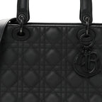Ultra Matte Calfskin Cannage Medium Lady Dior Black