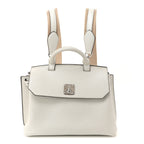 Grained Calfskin Medium Milla Convertible Backpack White Flake