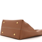 Grained Calfskin Low Key Hobo MM Cognac