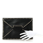 Vitello Untitled Rockstud Envelope Clutch Black