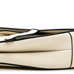Grained Calfskin Saddle Bag White