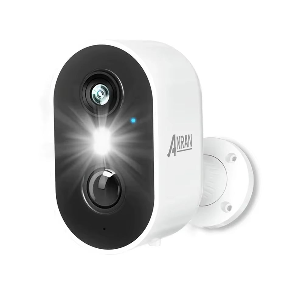 2K Wireless Rechargeable Battery Camera with 2.4G WiFi for Home Surveillance, PIR Detection, IP65 Rating, Compatible with ANRAN App - 1Pc