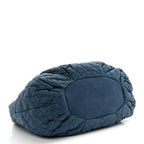 Iridescent Calfskin Quilted Large In The Mix Tote Navy