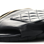 Lambskin Quilted Waist Bag Fanny Pack Black