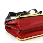 City Calfskin Saffiano Cahier Bag Fuoco Black