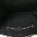 Embroidered Cotton Linen Rive Gauche Noe Tote Black Beige