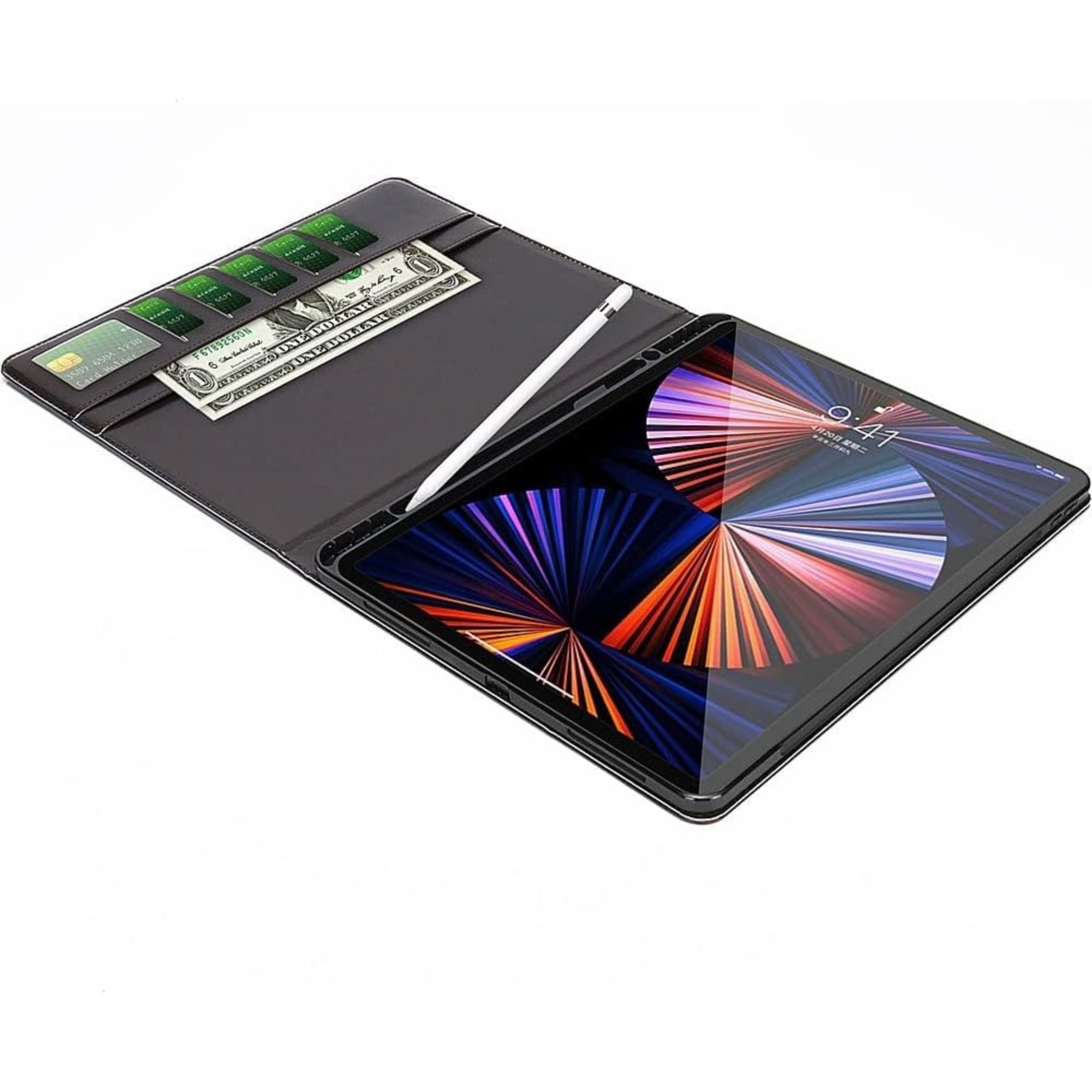 SAHARA - Black Business Folio Case with Tempered Glass Screen - iPad Pro 12.9" (4th, 5th, and 6th Generation)