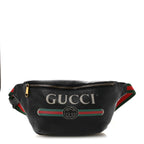 Grained Calfskin Logo Belt Bag Black