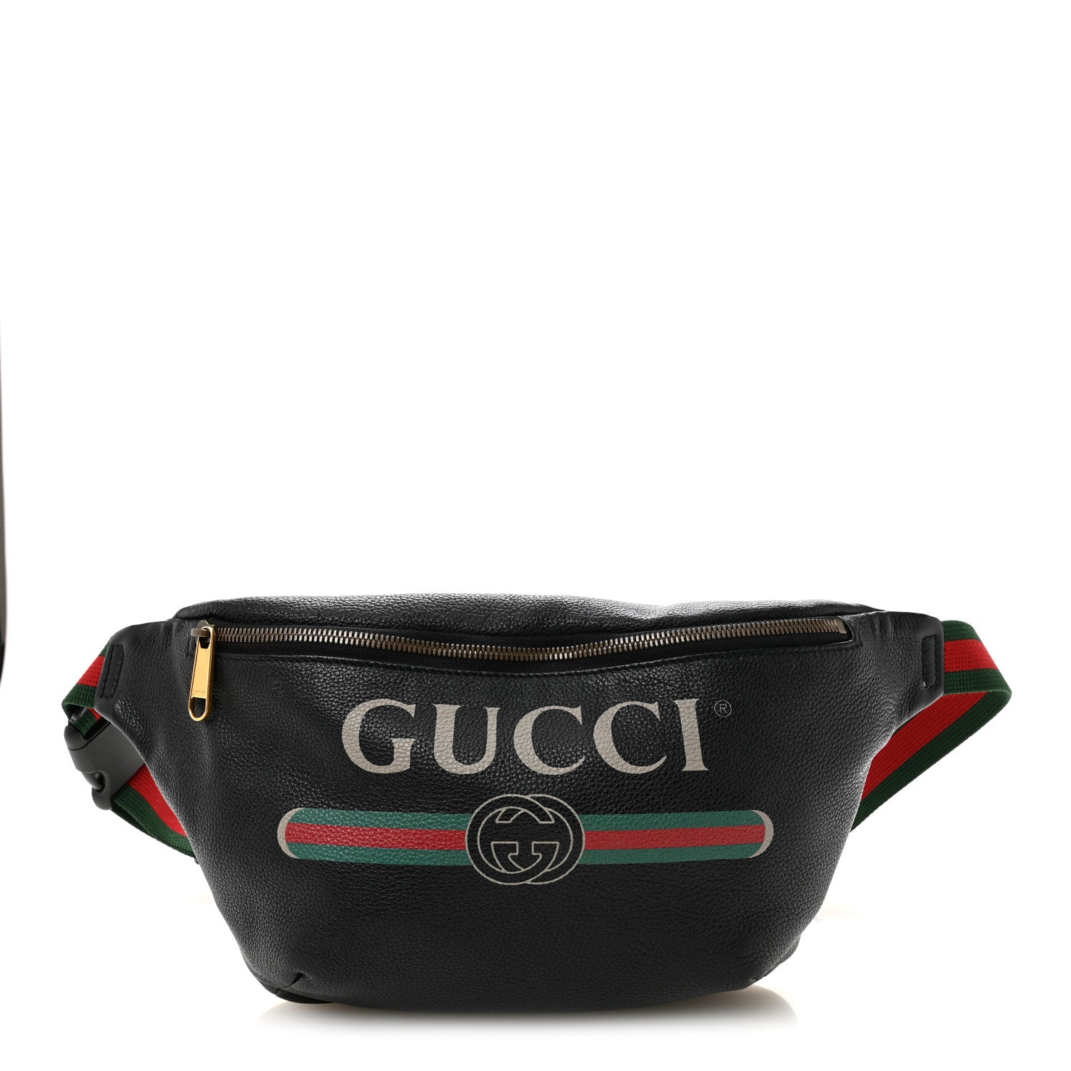 Grained Calfskin Logo Belt Bag Black