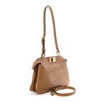 Vitello Small Soft Peekaboo Satchel Cappuccino