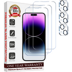 Entronix Clear Screen Protector & Camera Lens Protector Compatible with iPhone 15 Plus - 6-Piece Combo