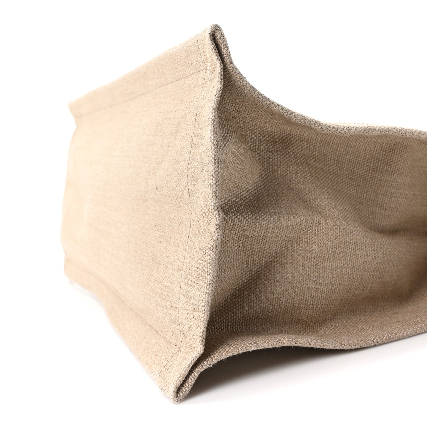 Linen Calfskin Small Rive Gauche Tote Greggio Natural
