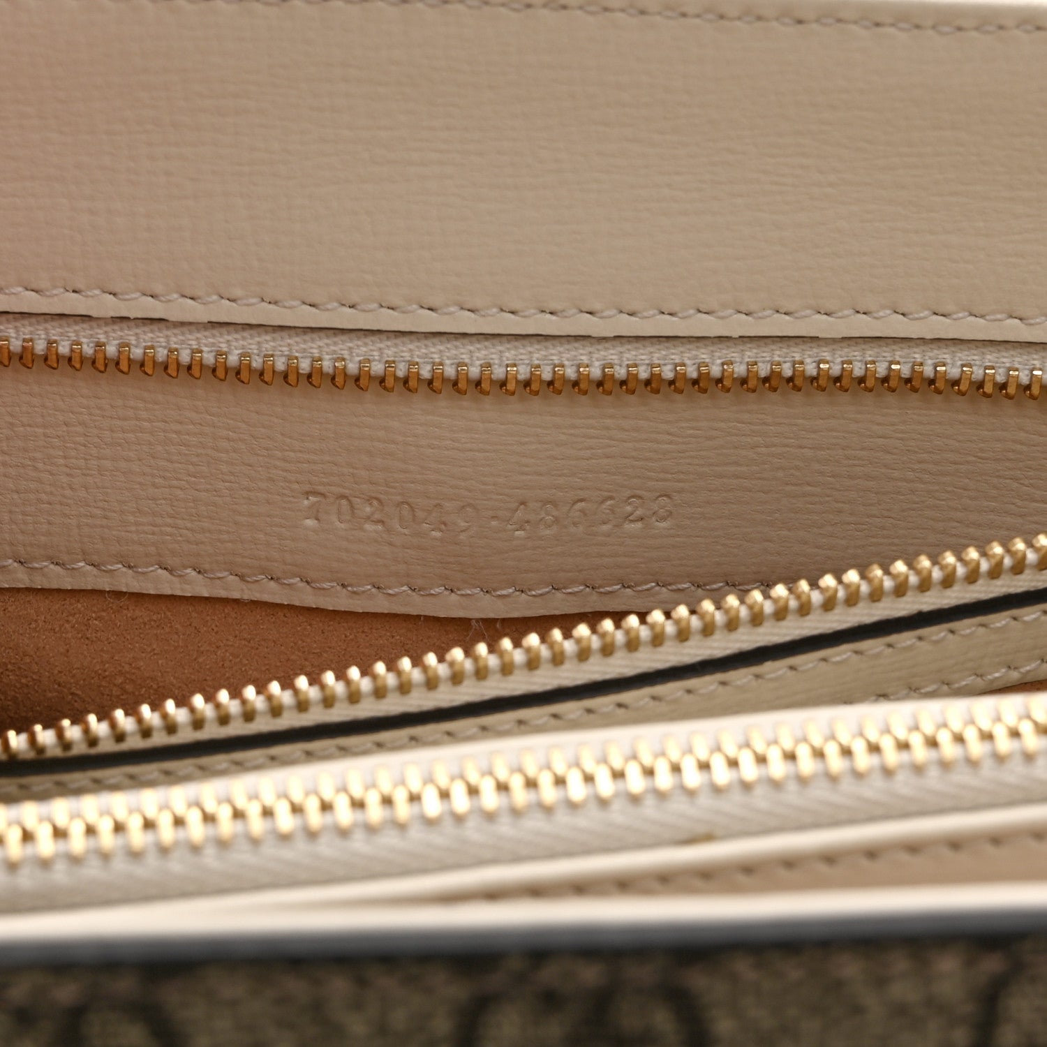 GG Supreme Monogram Calfskin Medium Horsebit 1955 Top Handle Bag Beige Ebony Mystic White