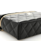 Caviar Quilted Top Handle Slim Vanity With Chain Black
