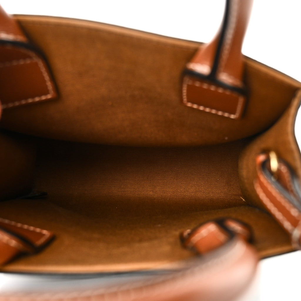 Triomphe Canvas Calfskin Mini Vertical Cabas Tan