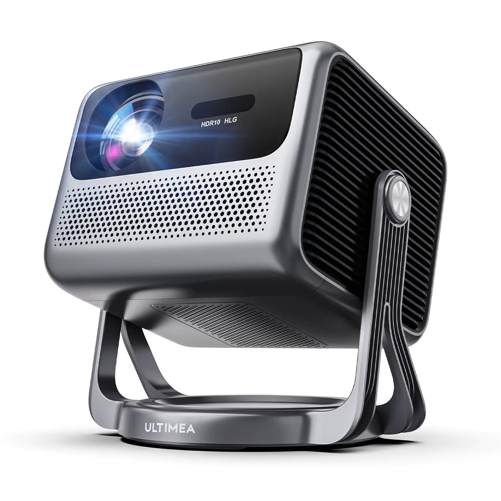 1080P Full HD Portable Projector with 4K Support, 90° Gimbal, Smart Android 11.0, 5G WiFi, and Bluetooth for Home Theater Use